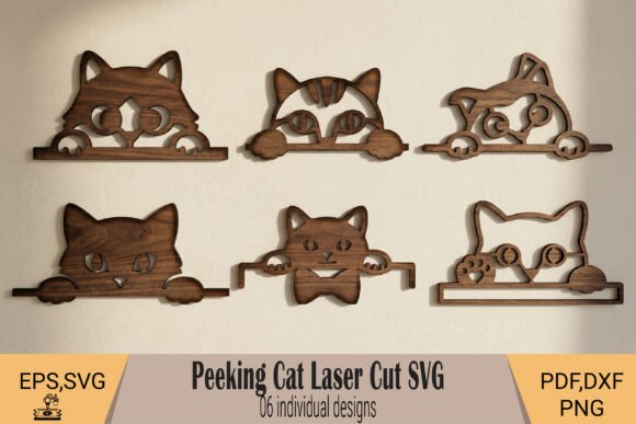 Bring Playful Personality to Your Space with Peeking Cat Laser Cut SVG Designs