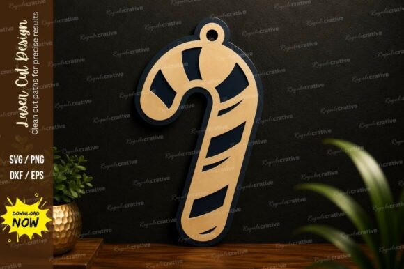 Create Stunning Holiday Decor with a Candy Cane Ornament Laser Cut SVG Design