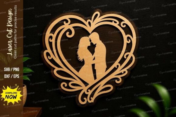 Creating Timeless Romance with the Romantic Couple Heart Laser Cut SVG Design