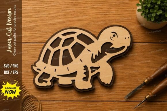 Cute Turtle SVG: Premium Sea Animal Laser Cut File