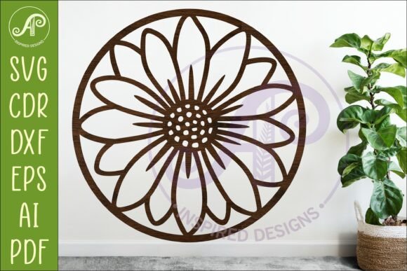 Daisy Flower Wall Art SVG Sign for Laser Cutting