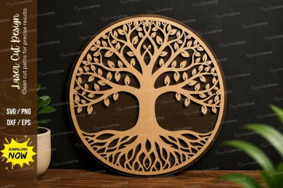 Elevate Your Crafting Projects with a Premium Tree of Life Decor Laser Cut Svg File