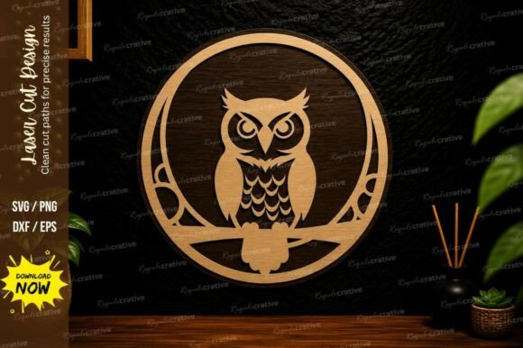 Elevate Your Crafting Projects with the Owl Circle Laser Cut SVG Design