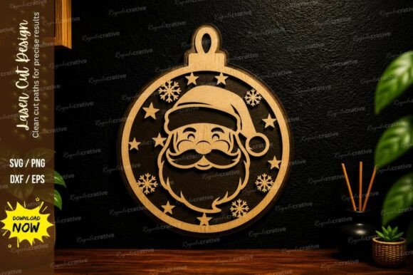Elevating Holiday Craftsmanship with a Premium Santa Claus Christmas Ornament Laser Cut Design