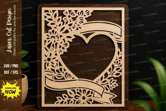Evaluating the Floral Heart Border Laser Cut SVG Design for Precision Crafting
