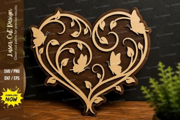 Ornate Heart Butterfly Laser Cut SVG: A Versatile Design