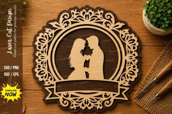 Timeless Elegance: Crafting with the Romantic Couple Frame SVG for Modern Weddings