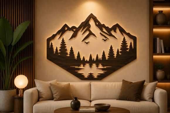 Transform Your Space with a Mountain Wall Decor SVG Laser Cut File