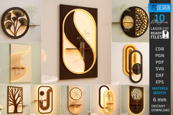 Transforming Spaces with Digital Precision: The Lighted Wall Flower Holders Laser Bundle