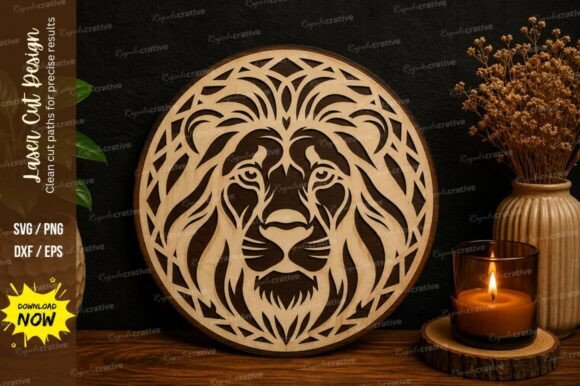 Transforming Spaces with Premium Lion Head Wall Art SVG Laser Cut Files