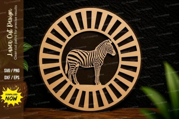 Zebra Sunburst Circle Laser Cut SVG Guide
